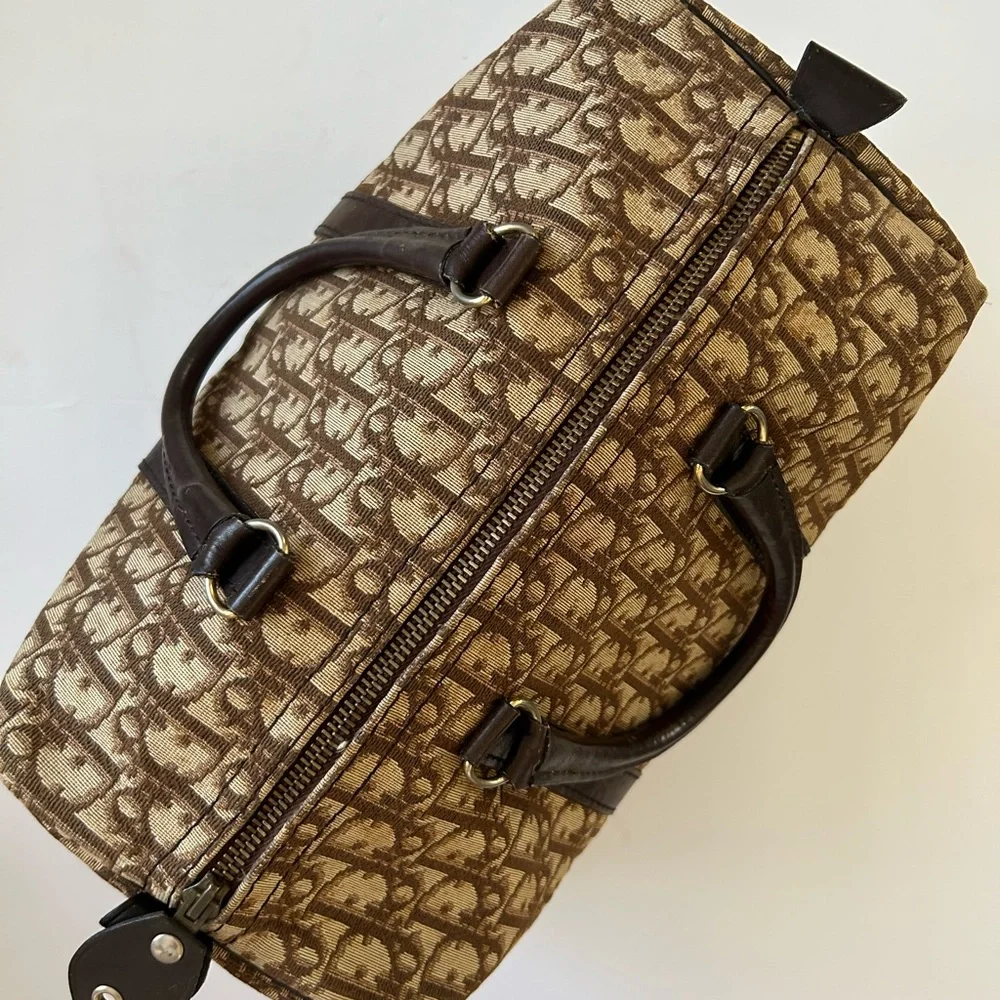 Dior Beige and Brown Monogram Duffel Bag
